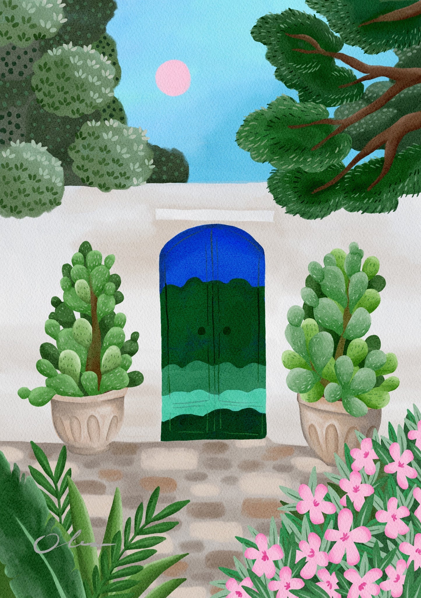 Ostuni Blue Door Art Print